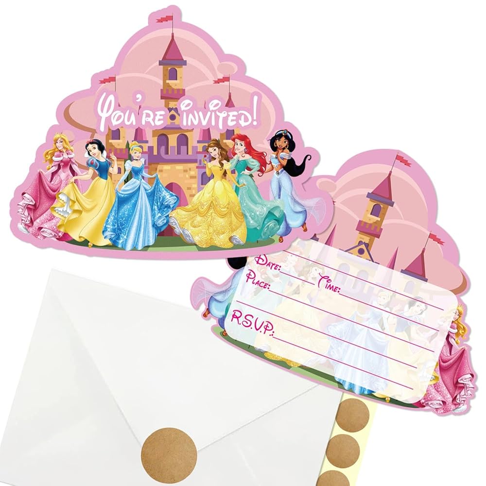 Amazon | GOGOPARTY 20ピース ディズニー プリンセス 招待状